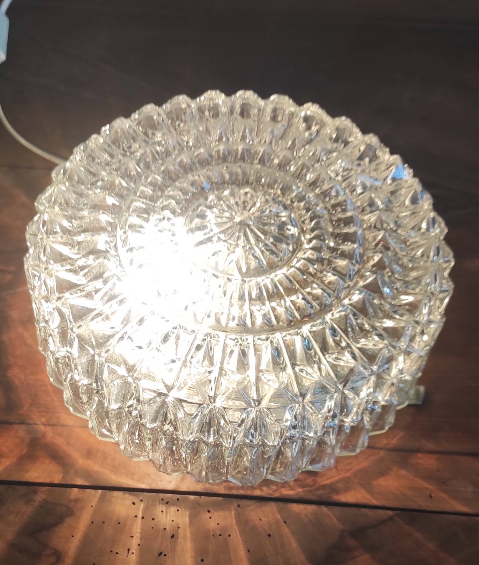 Ceiling light or wall light in moulded glass - 70s