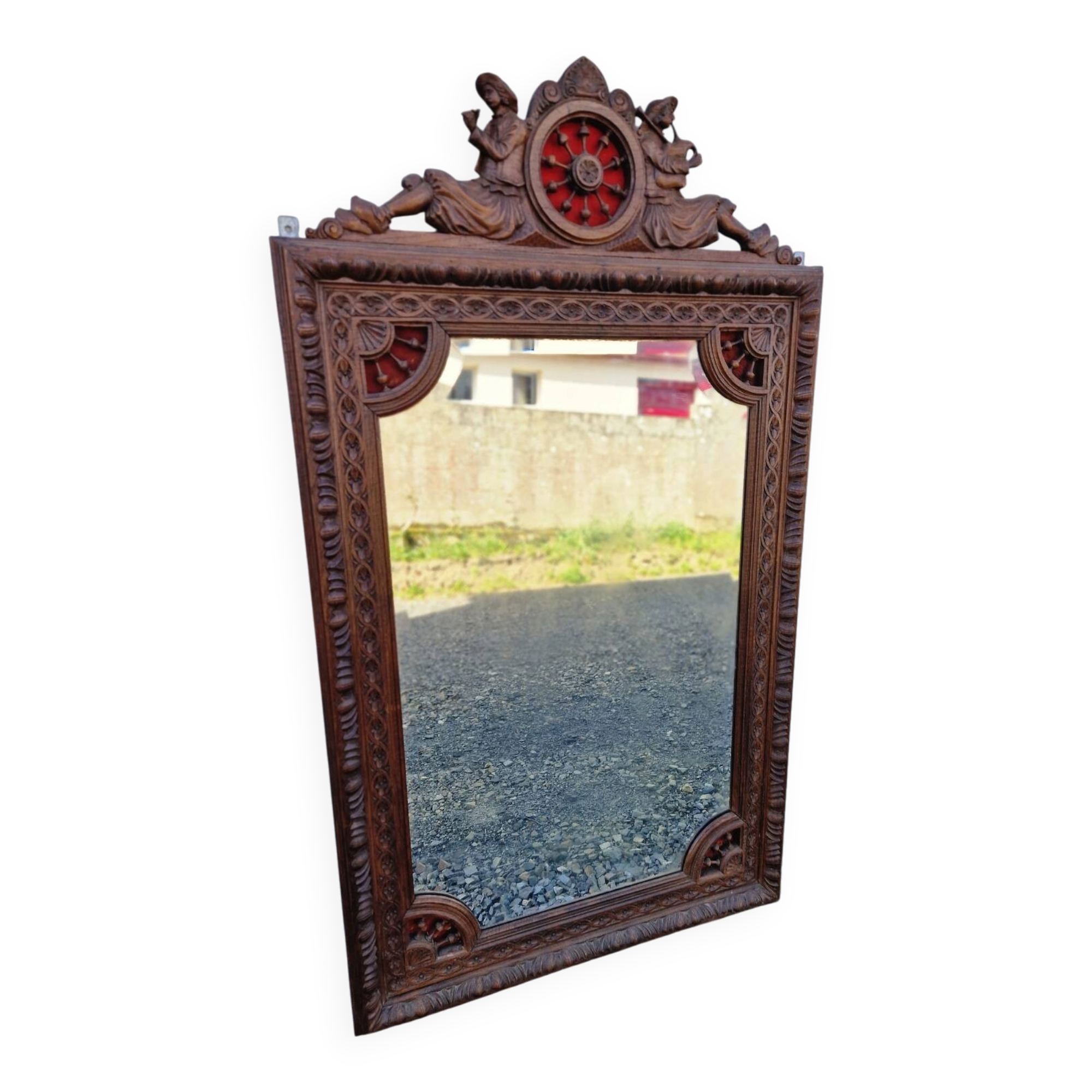 Breton trumeau wall mirror