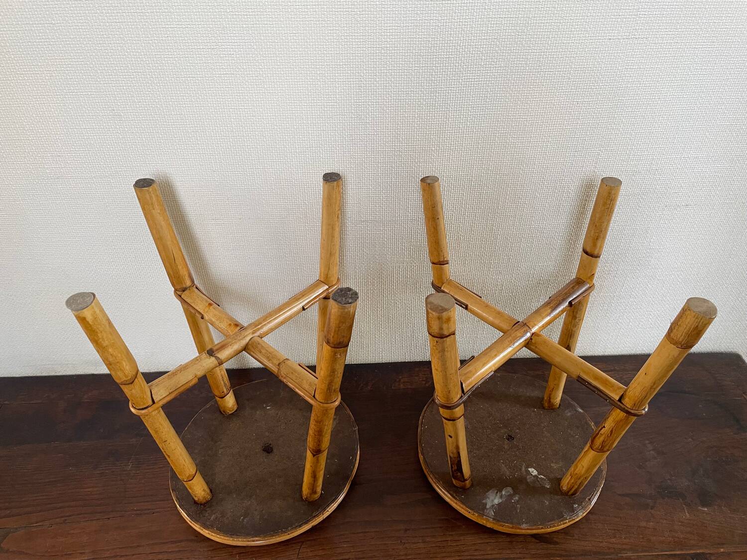 Vintage rattan stools