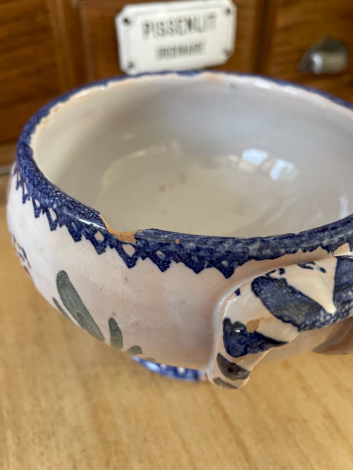 Antique terracotta and earthenware soup tureen