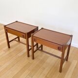 Pair of Scandinavian wooden bedside tables, 1960s