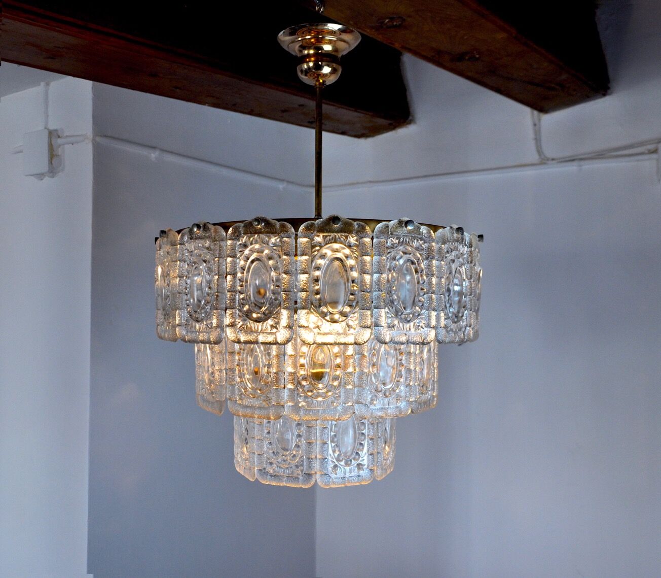 Kinkeldey chandelier, 3 levels, Germany, 1970