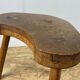 Set of 6 brutalist solid oak tripod farm stools from the 1950s