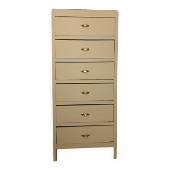 Vintage chiffonier revisited in Artichoke Cream