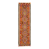 Turkish Handwoven Vintage Herki Kilim 102 cm x 320 cm