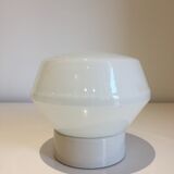 Vintage wall lamp or ceiling lamp in white porcelain and opaline glass