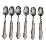 Set of 6 silver-plated fleur-de-lys dessert spoons