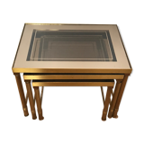 Tables gigognes laiton et verre