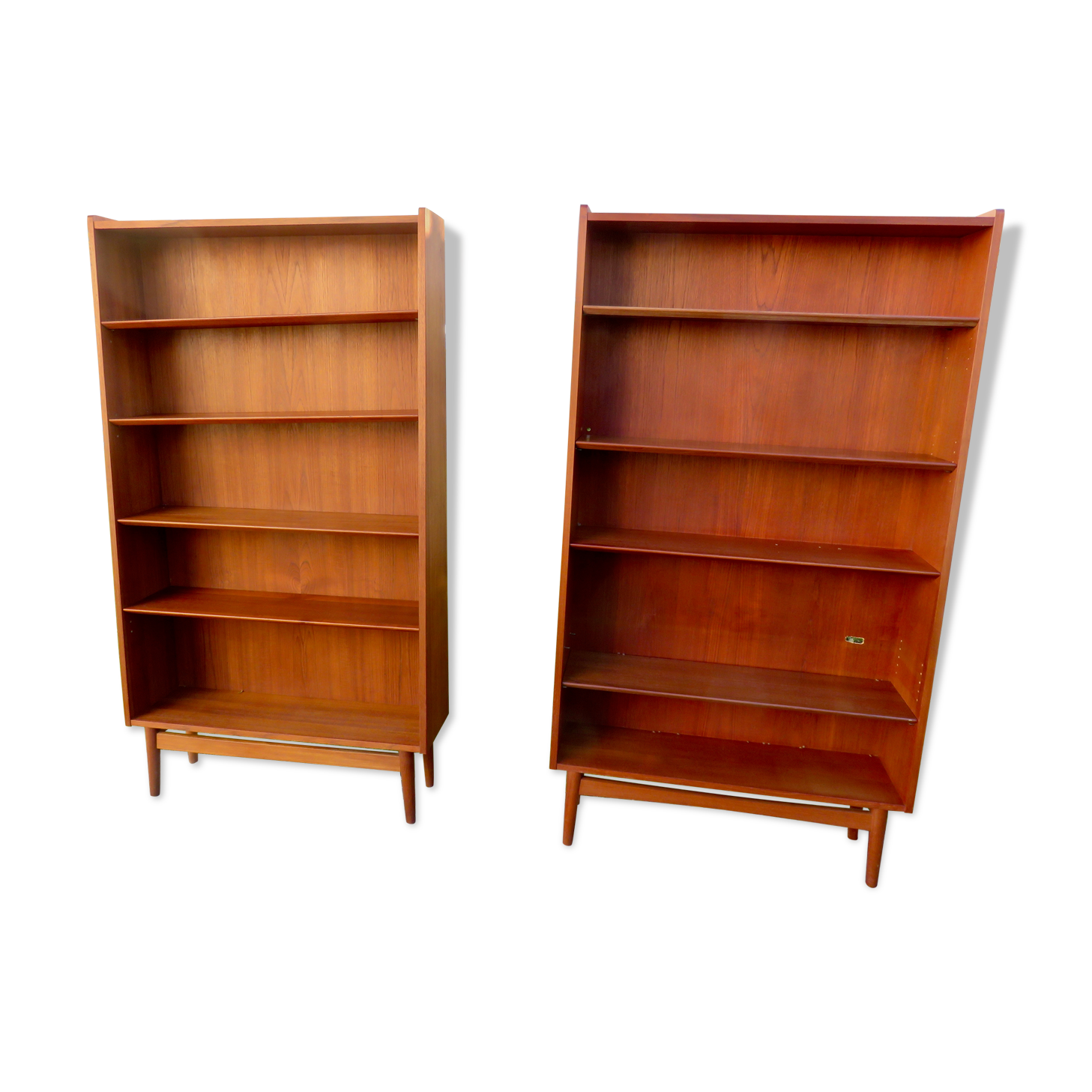 Pair of teak bookcases by Johannes Sorth. Denmark 1960