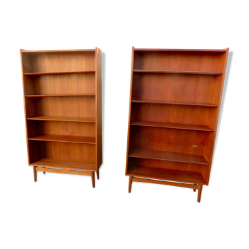 Paire de bibliothèques en teck de Johannes Sorth, Danemark 1960