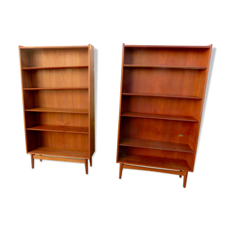 Pair of teak bookcases by Johannes Sorth. Denmark 1960