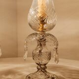 Pair of cut glass table lamps, France, 1950s