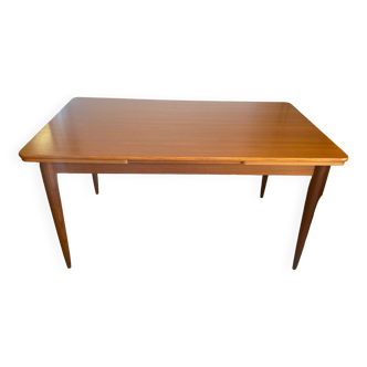 Scandinavian style teak table with its 2 Italian extensions