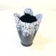 Vintage blue and white Vallauris ceramic Fat Lava vase, 1950s