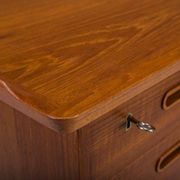 Mid-century Danish freestanding teak desk with raised lip edge, 1960s