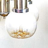 Italian chandelier chrome and globes Murano colored, DLG Sciolari