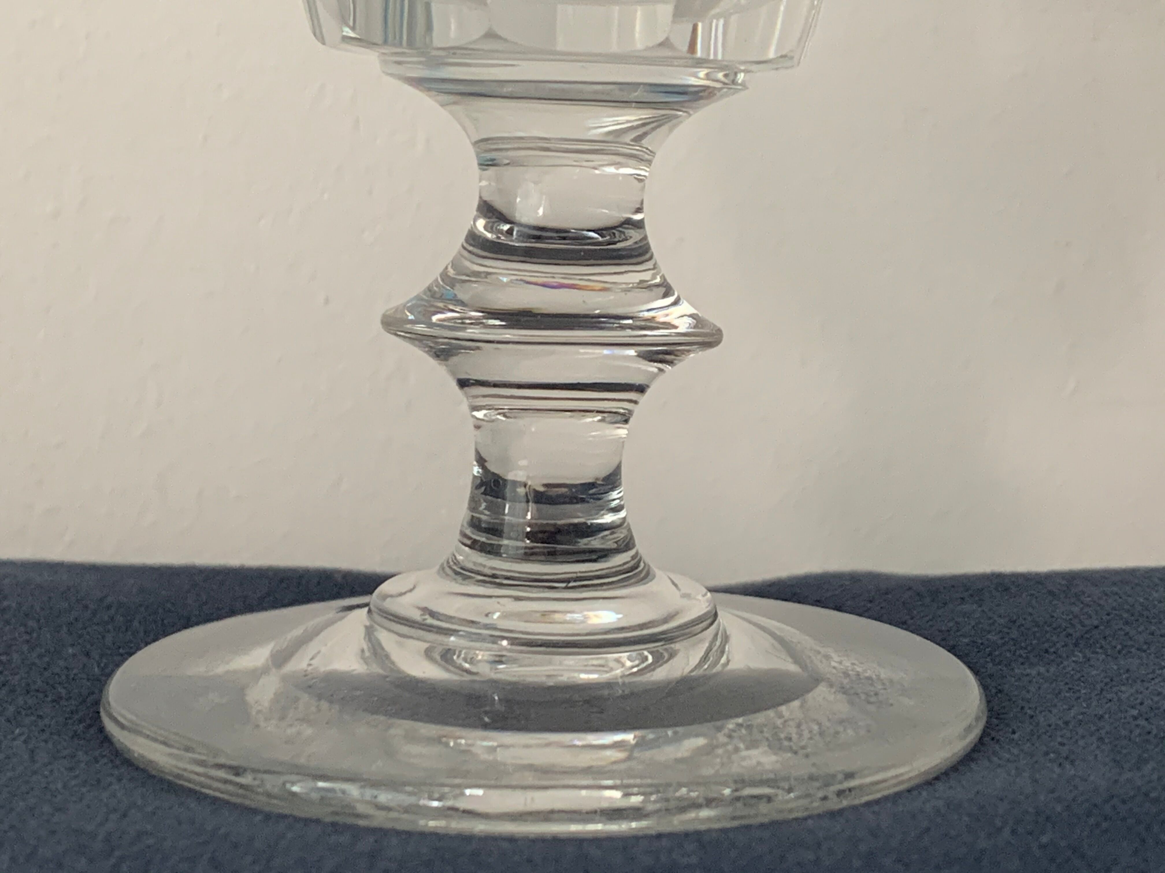 Suite of 5 old Baccarat walking glasses in crystal and glass