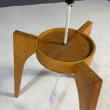 Grand lampadaire ULUV, bois et verre dépoli, Tchécoslovaquie, années 1960
