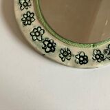 Incised ceramic mirror with flowers 1960
