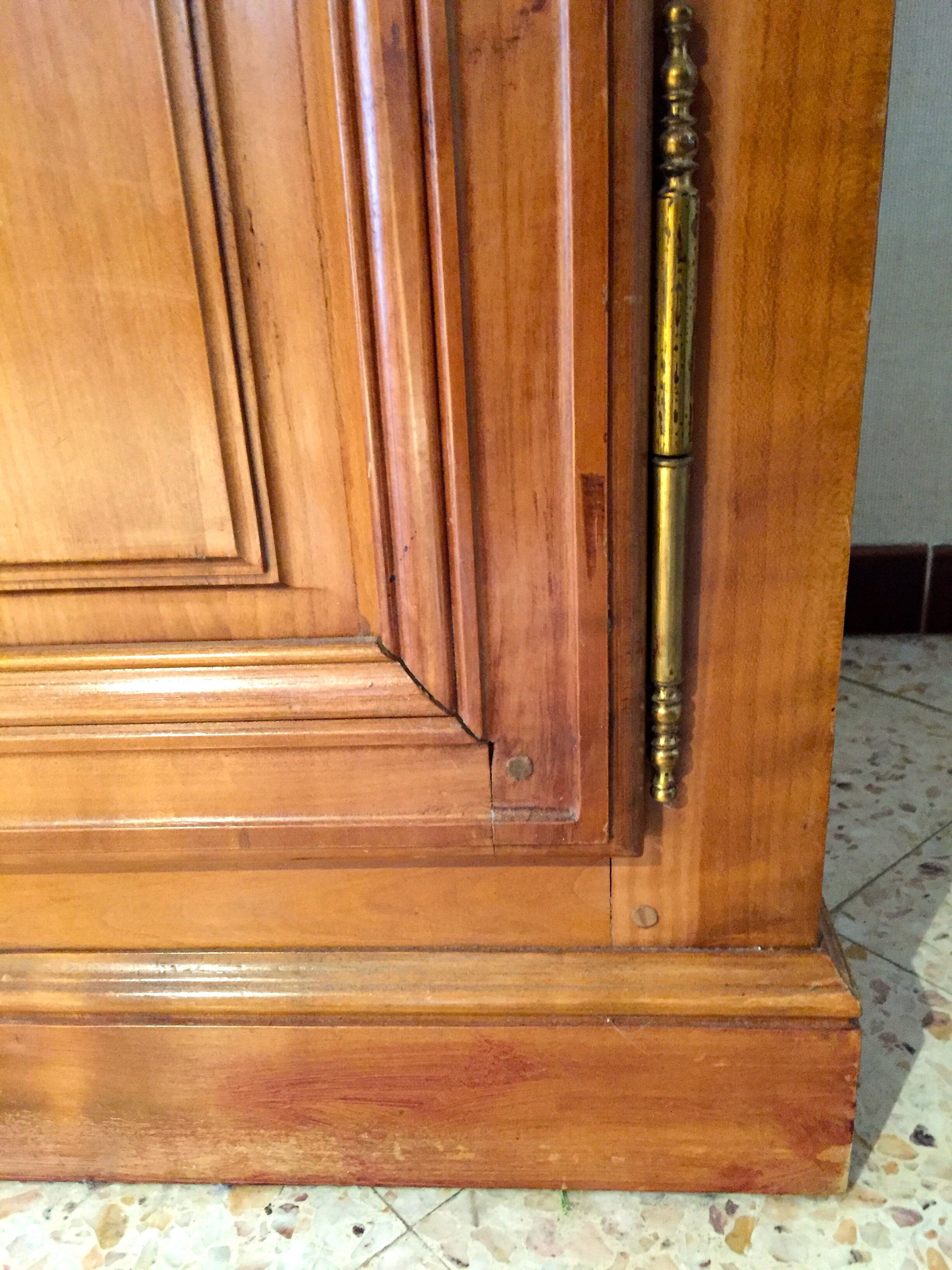 Vintage glass library in solid cherry