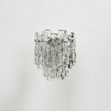 Set of 2 Austrian Ice Glass Wall Lamps by J.T. Kalmar