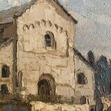 Ancien Tableau Eglise de Chapaize (Saône-et-Loire) Maréchal ferrant HSP signé