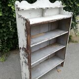 Old white shelf in weathered pine