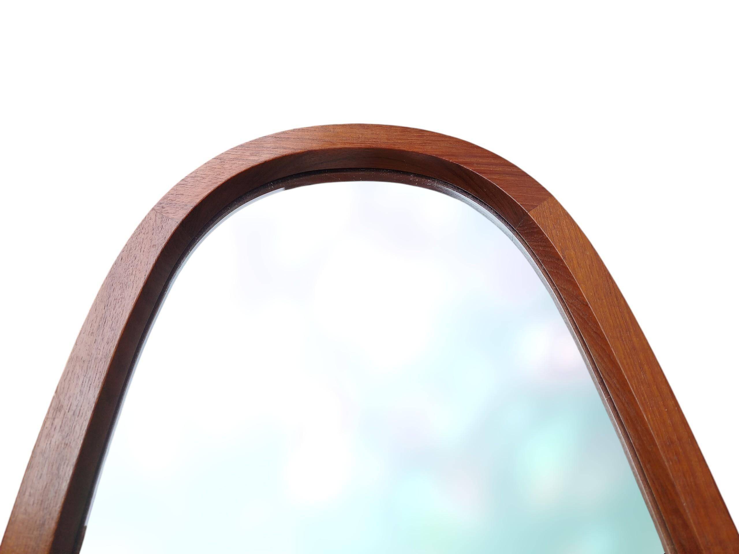 Teak wall mirror, organic shape, Denmark 1960s