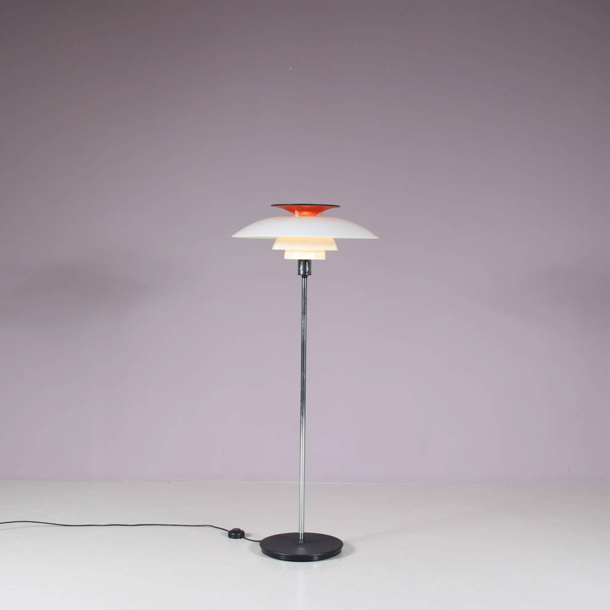 1970s Poul Henningsen “PH80” floor lamp for Louis Poulsen, Denmark