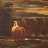 Painting of the Roman school of the 17th century landscape