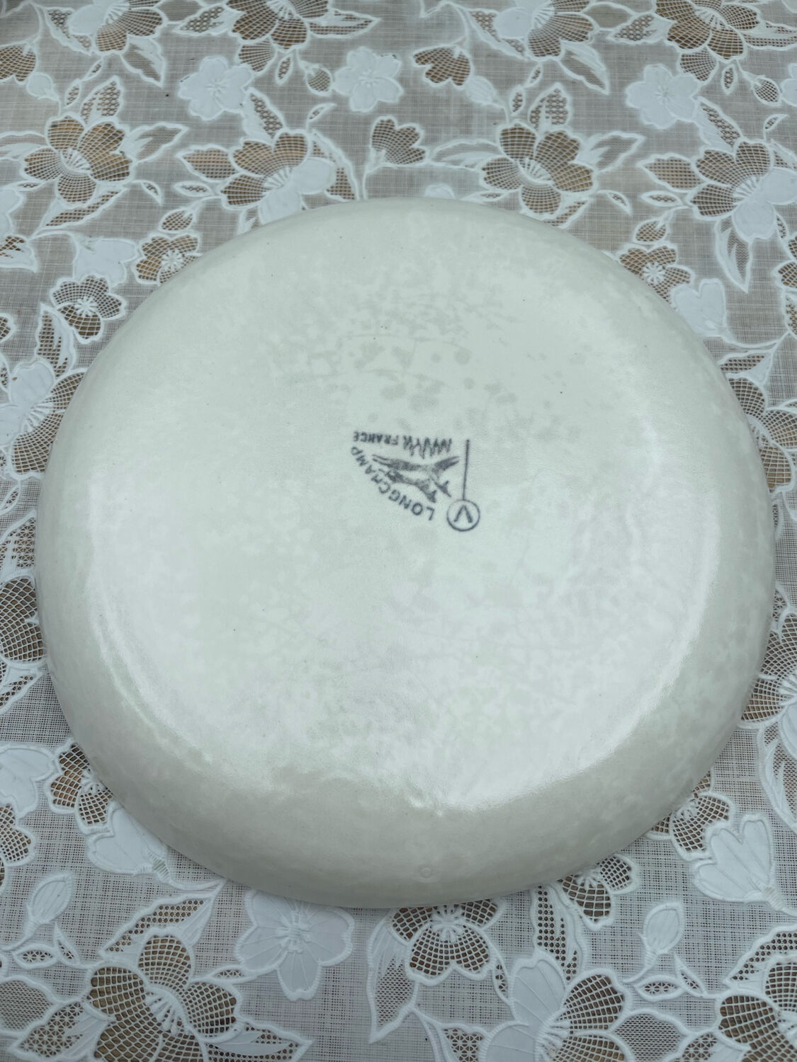 6 Longchamp Fondue Plates – 22 cm – Vintage Enameled Stoneware