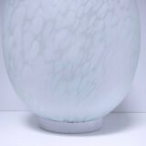 XL egg lamp white speckled glass design 70s H.37 cm