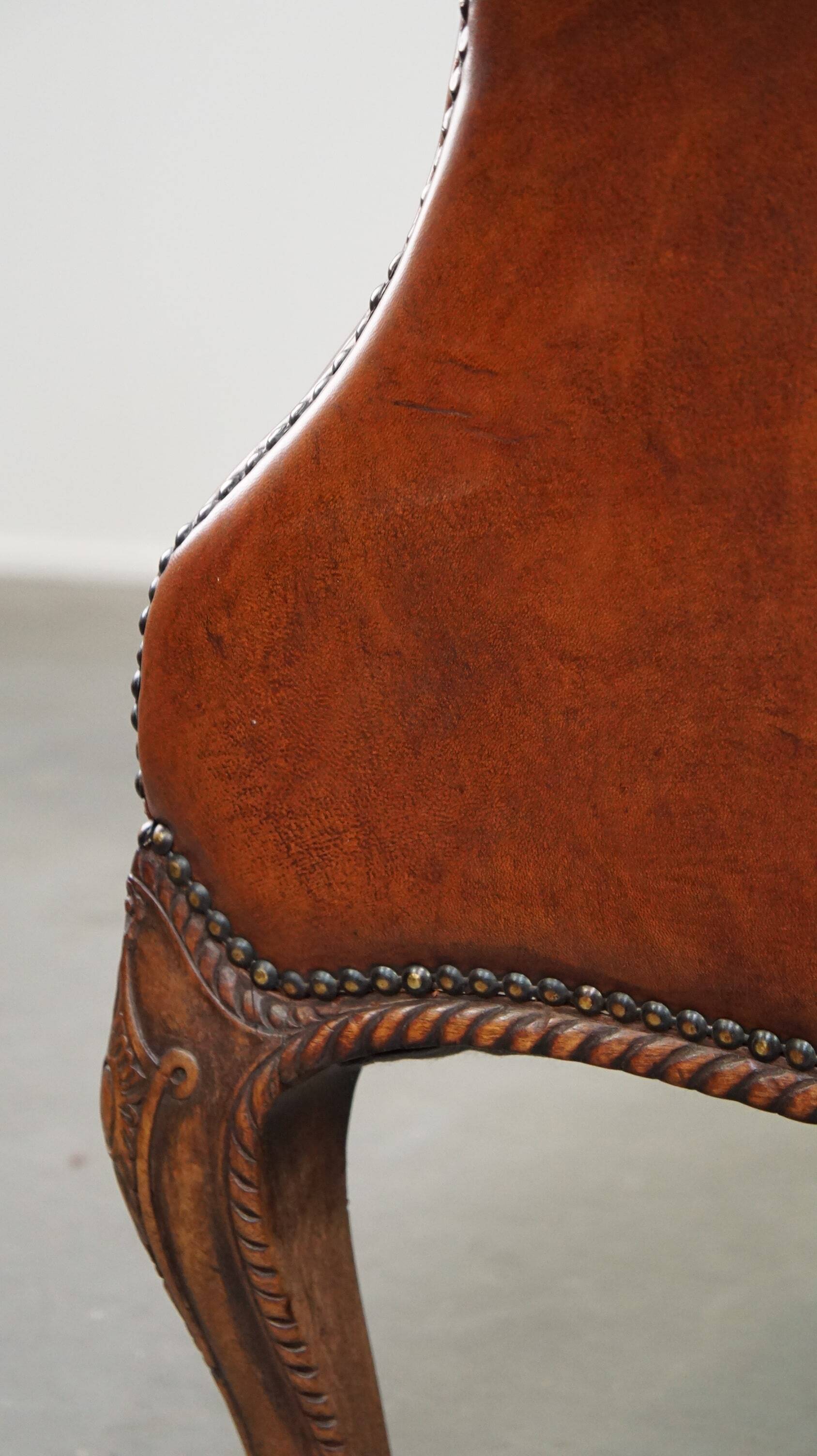 Fully restored antique sheepskin armchair