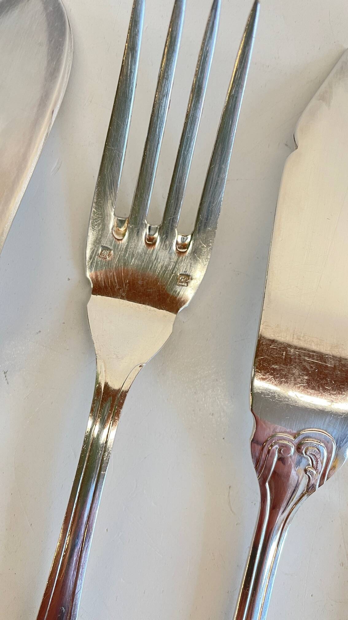 PLATIL 12 Couverts à Poisson  Métal Argenté