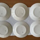 6 antique dessert plates in faience from badonviller