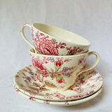 English chintz pink and caffé tea set johnson brothers
