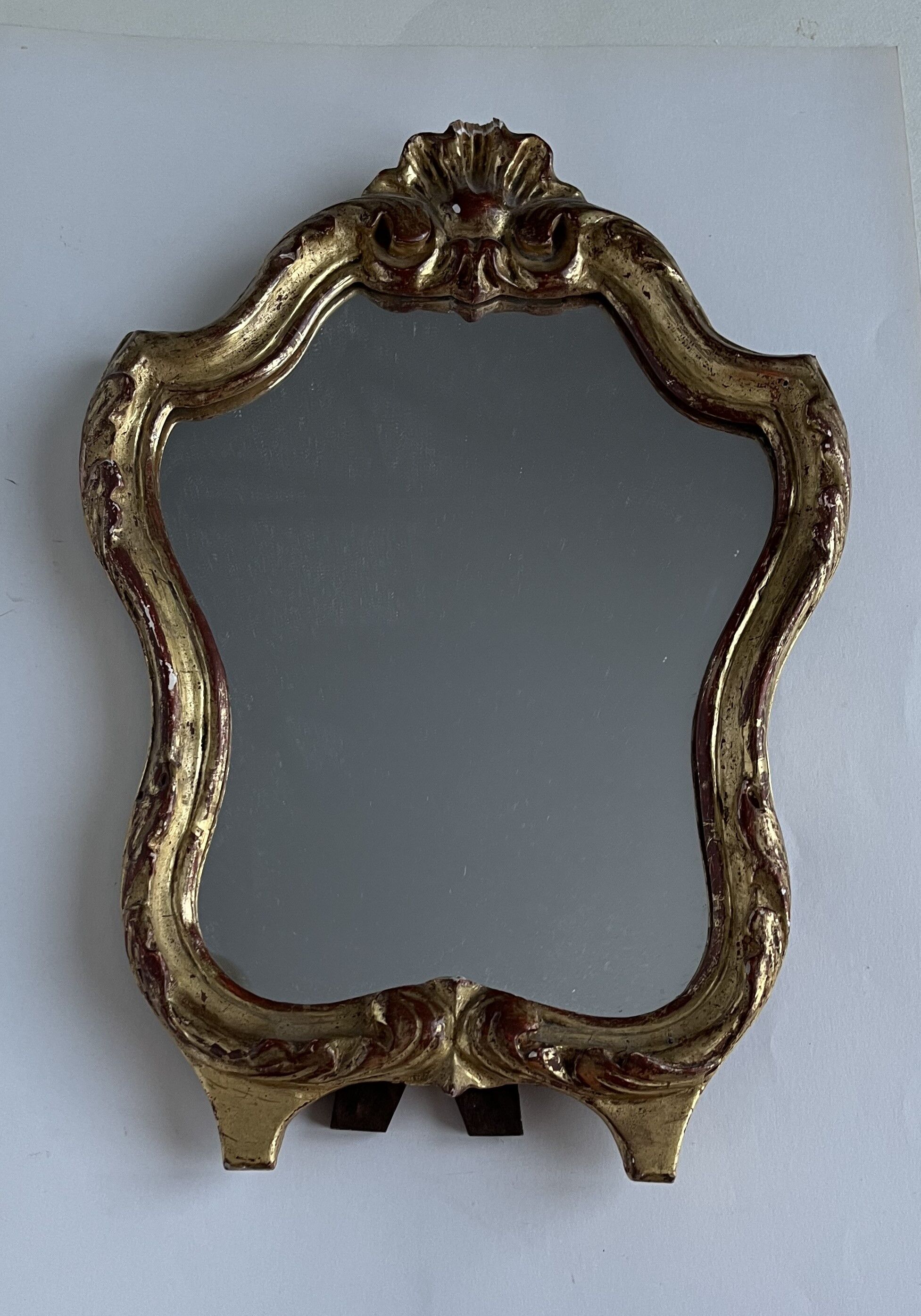 Gilded wood mirror, 32x22 cm
