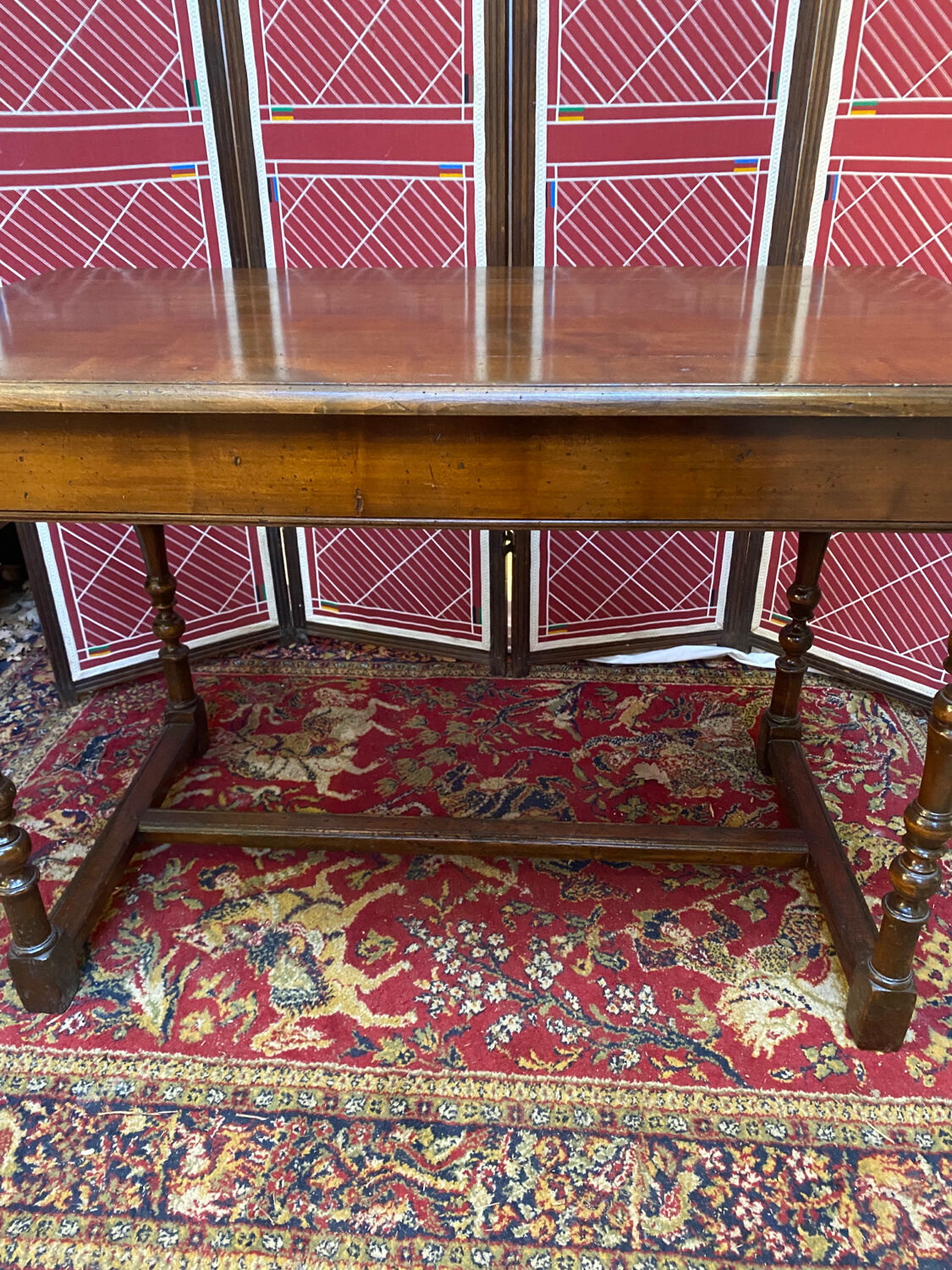 Solid wood desk pegged turned feet