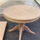 Renovated round extendable dining table with a central wooden leg, 110-210cm.