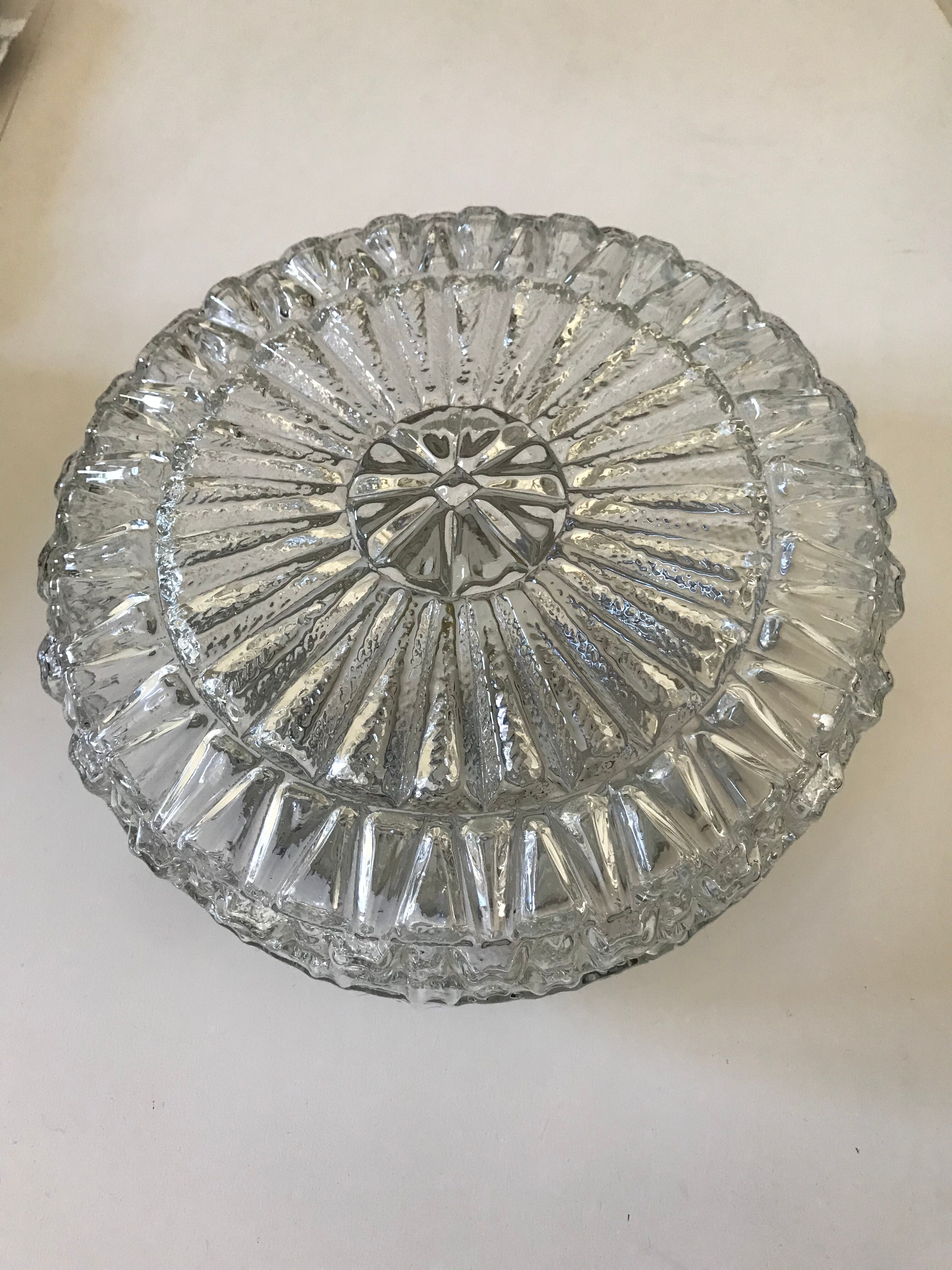 Moulded glass ceiling light circa 1960