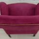 Blackened wooden bergère on wheels, Napoleon III period, upholstered in velvet.
