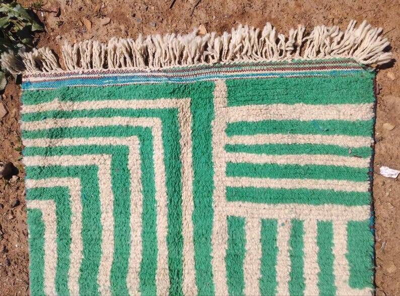 Traditional handmade pure wool rug, size 140 x 260 cm