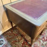 Bureau plat double de style Louis XVI en acajou à 8 pieds