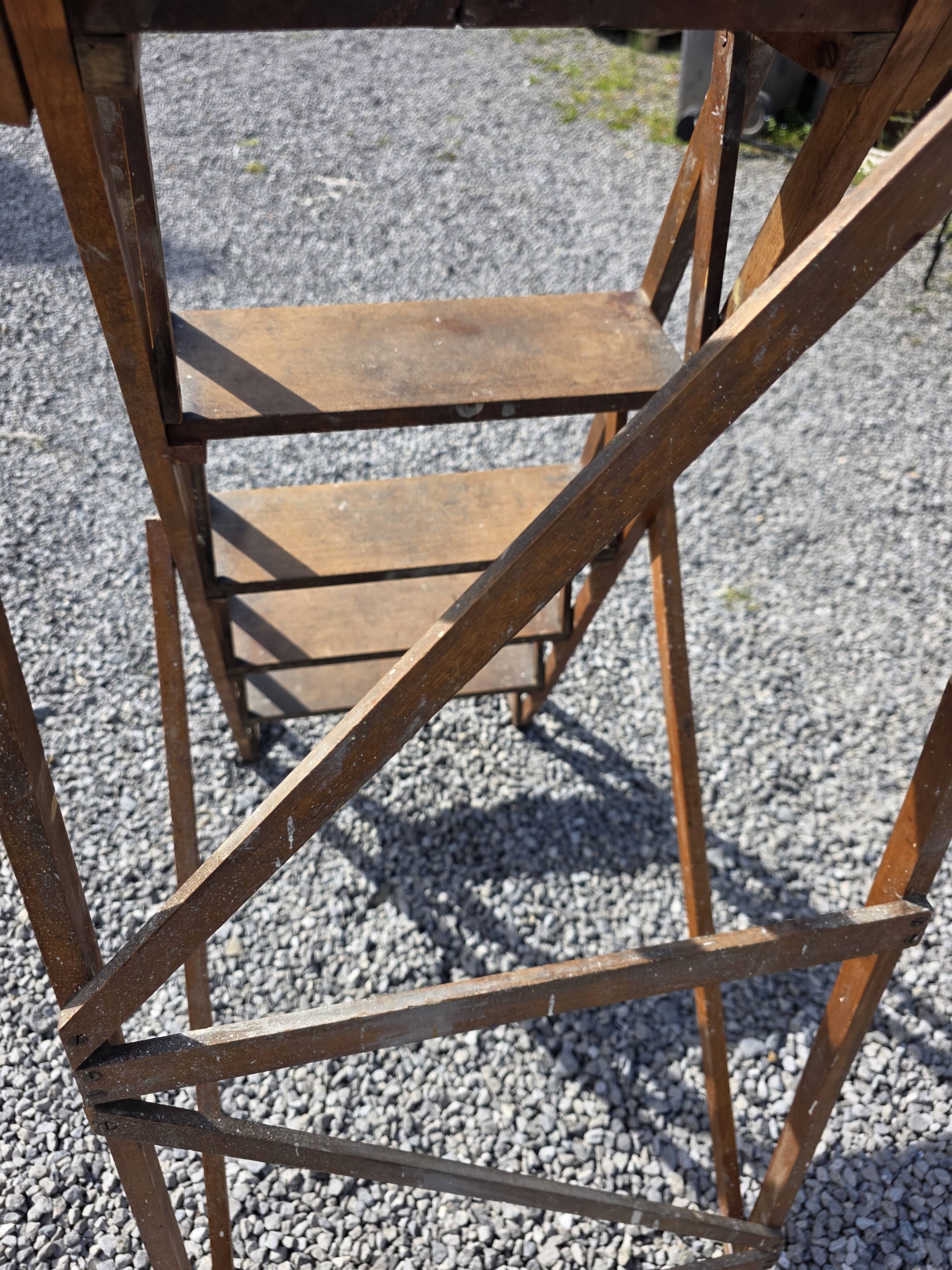Old wooden step ladder with 6 steps