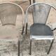 set of 4 graphite metal armchairs