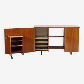 Bureau d'angle de direction vintage moderne du milieu du siècle en teck, 1960