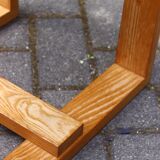 Vintage solid wood stool, modernist design 1970s