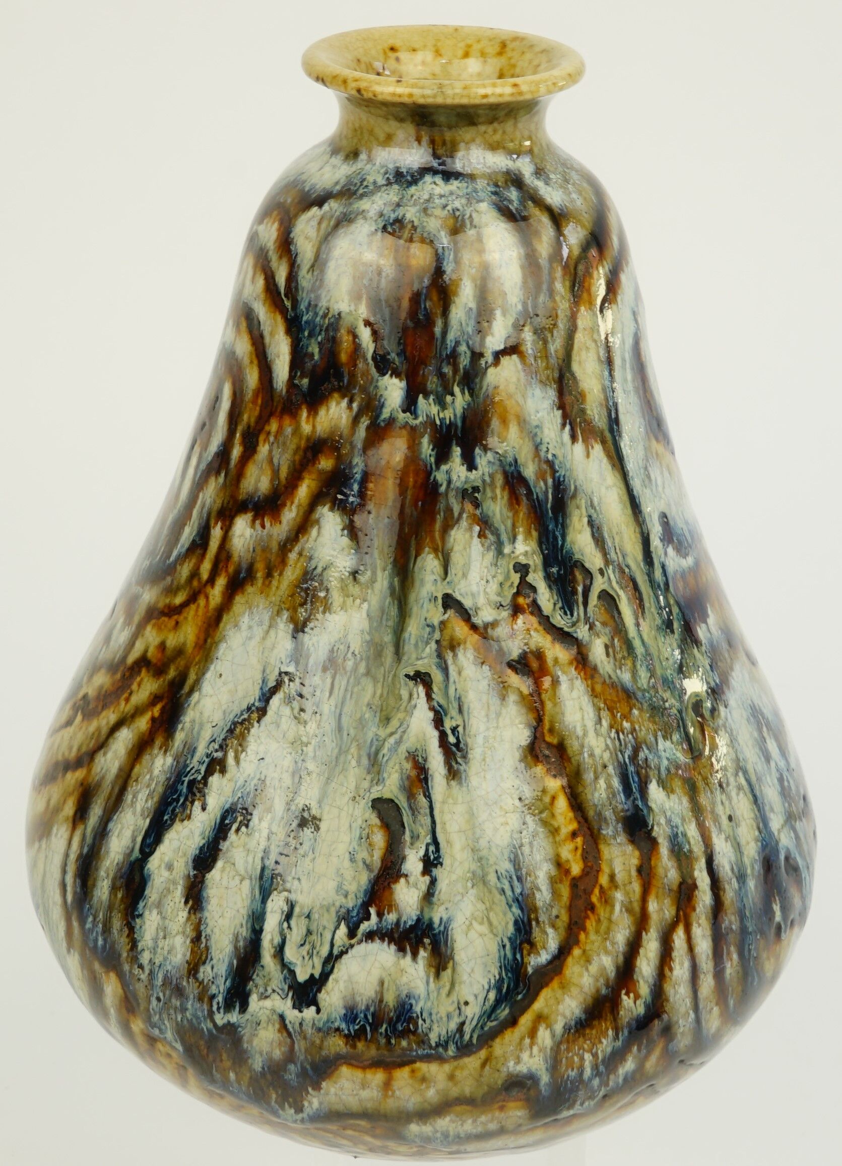 Glazed ceramic vase Primavera art deco