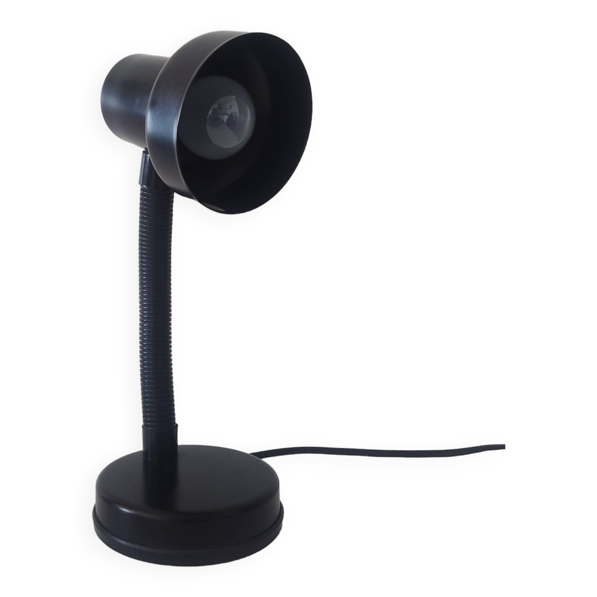 Brama desk lamp black metal flexible arm Italy vintage 70s