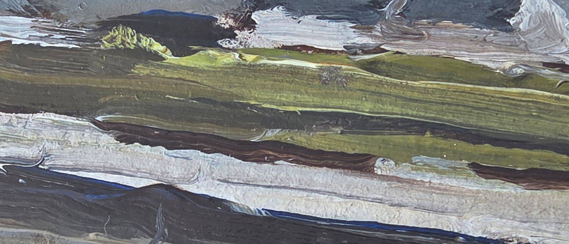 Lemonnier Louis - Boats at Low Tide Breton Marine Painting